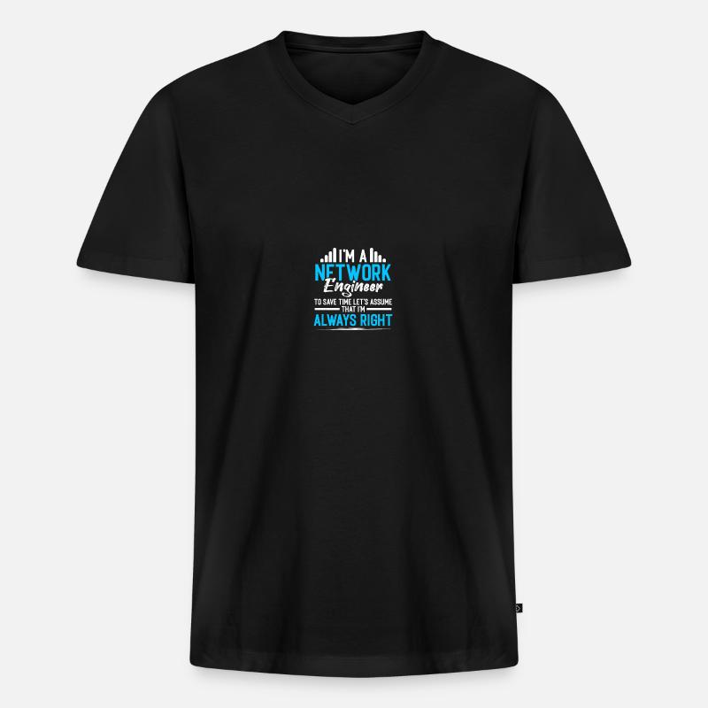 Computer-Netzwerktechnik Netzwerkingenieur - Männer Premium Bio T-Shirt mit V-Ausschnitt - Schwarz