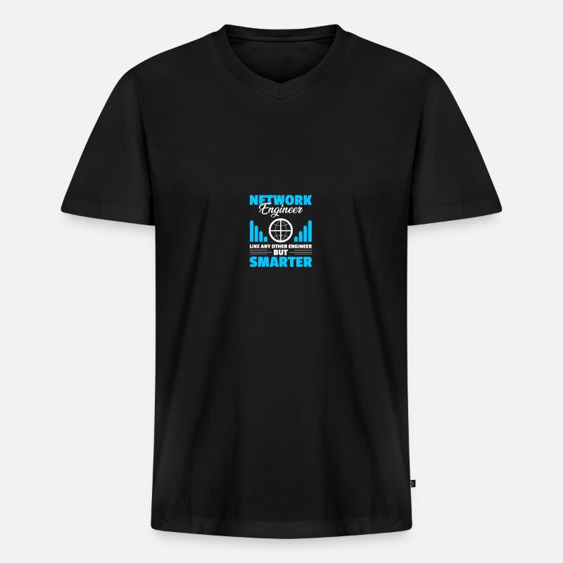 Computer-Netzwerktechnik Netzwerkingenieur - Männer Premium Bio T-Shirt mit V-Ausschnitt - Schwarz