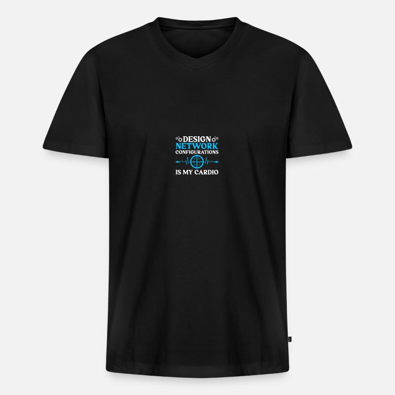 Computer-Netzwerktechnik Netzwerkingenieur - Männer Premium Bio T-Shirt mit V-Ausschnitt - Schwarz
