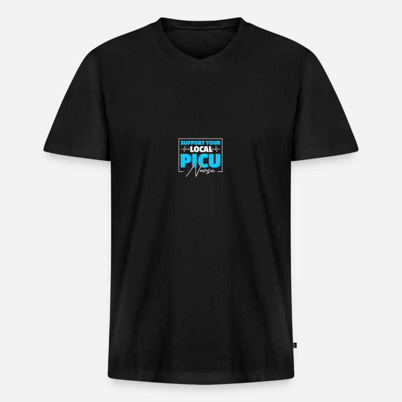 Kinderkrankenschwester PICU Krankenschwester - Männer Premium Bio T-Shirt mit V-Ausschnitt - Schwarz