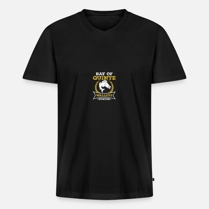 Walleye Hunter Walleye Fischen - Männer Premium Bio T-Shirt mit V-Ausschnitt - Schwarz