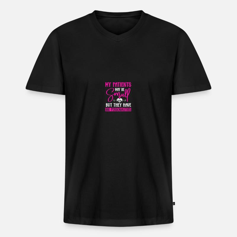 NICU-Schwester - Männer Premium Bio T-Shirt mit V-Ausschnitt - Schwarz