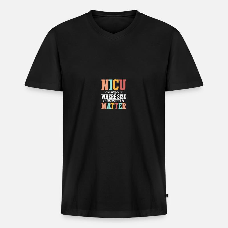 NICU-Schwester - Männer Premium Bio T-Shirt mit V-Ausschnitt - Schwarz