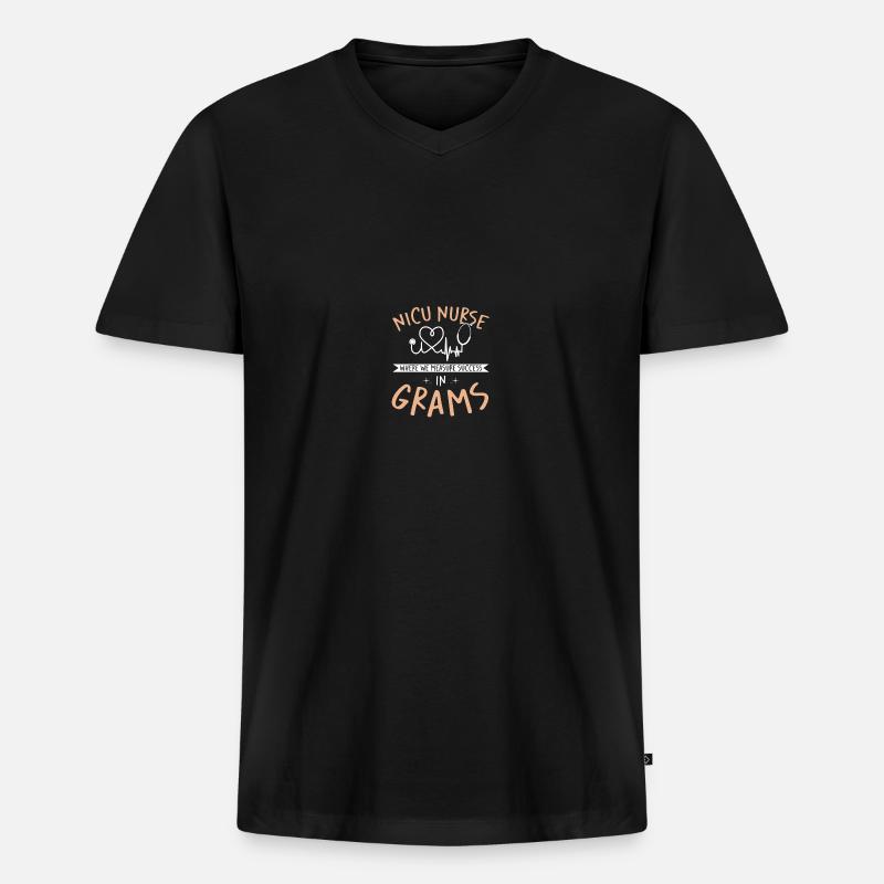 NICU-Schwester - Männer Premium Bio T-Shirt mit V-Ausschnitt - Schwarz