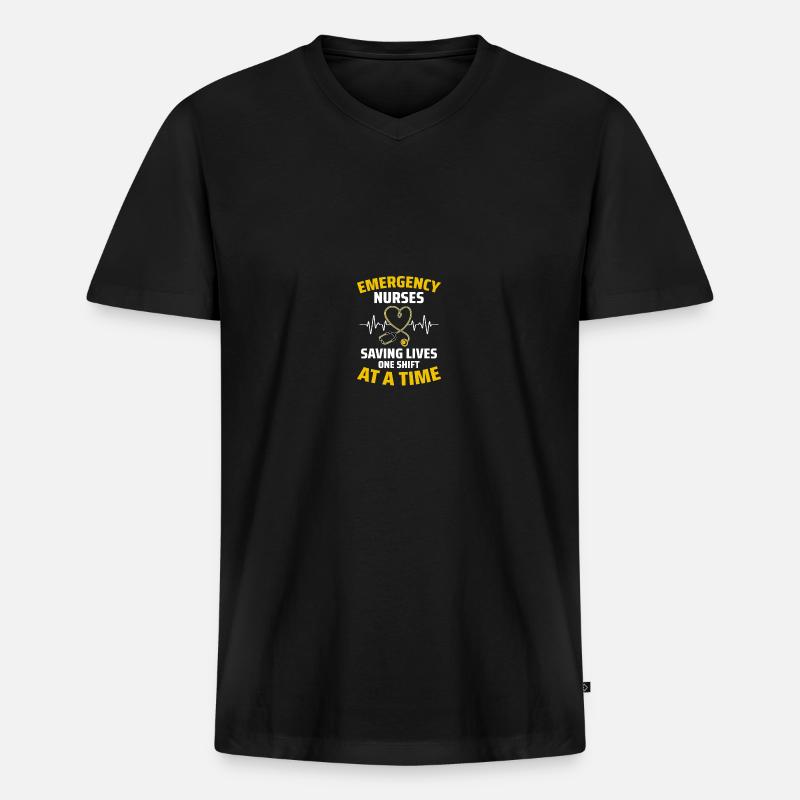 ER Krankenschwester Notfall Krankenschwester - Männer Premium Bio T-Shirt mit V-Ausschnitt - Schwarz