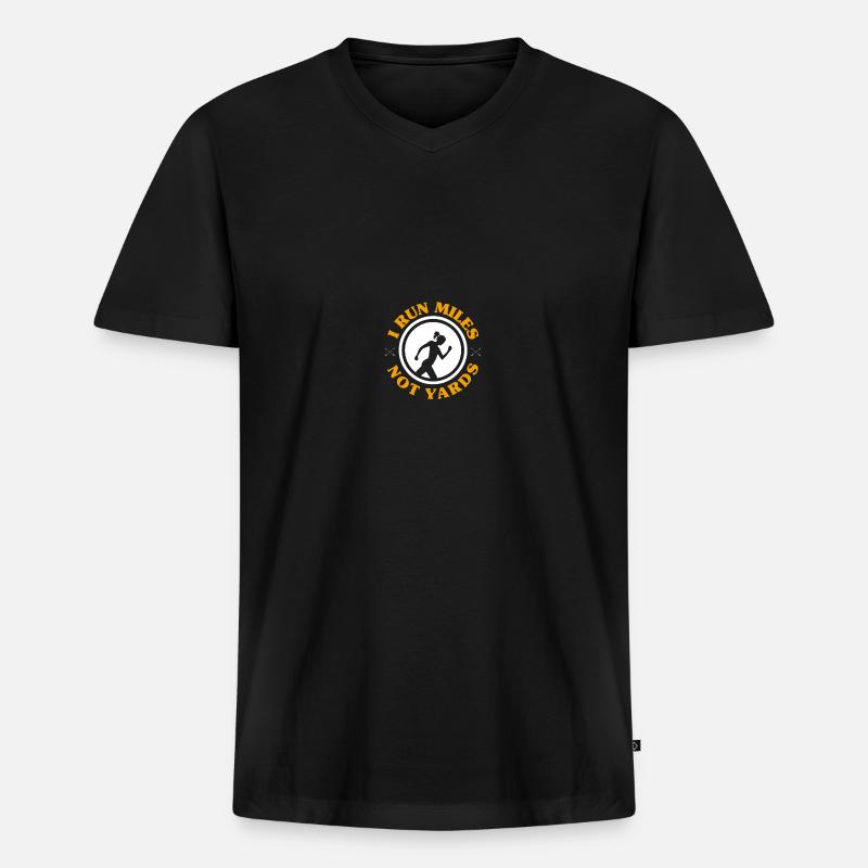 Langlauf Läufer Langlauf - Männer Premium Bio T-Shirt mit V-Ausschnitt - Schwarz