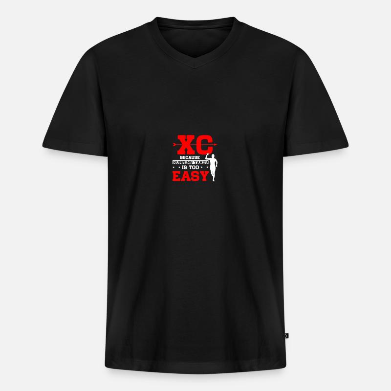 Langlauf Läufer Langlauf - Männer Premium Bio T-Shirt mit V-Ausschnitt - Schwarz