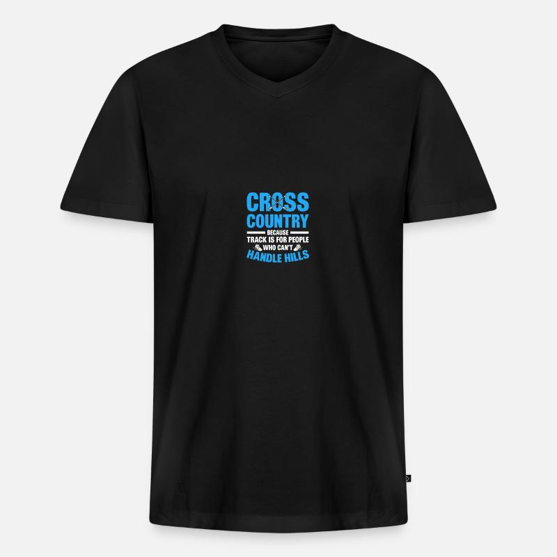 Langlauf Läufer Langlauf - Männer Premium Bio T-Shirt mit V-Ausschnitt - Schwarz