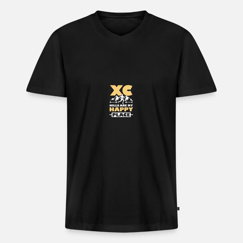 Langlauf Läufer Langlauf - Männer Premium Bio T-Shirt mit V-Ausschnitt - Schwarz