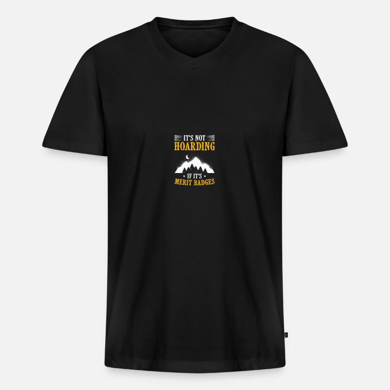 Pfadfinderführer - Männer Premium Bio T-Shirt mit V-Ausschnitt - Schwarz