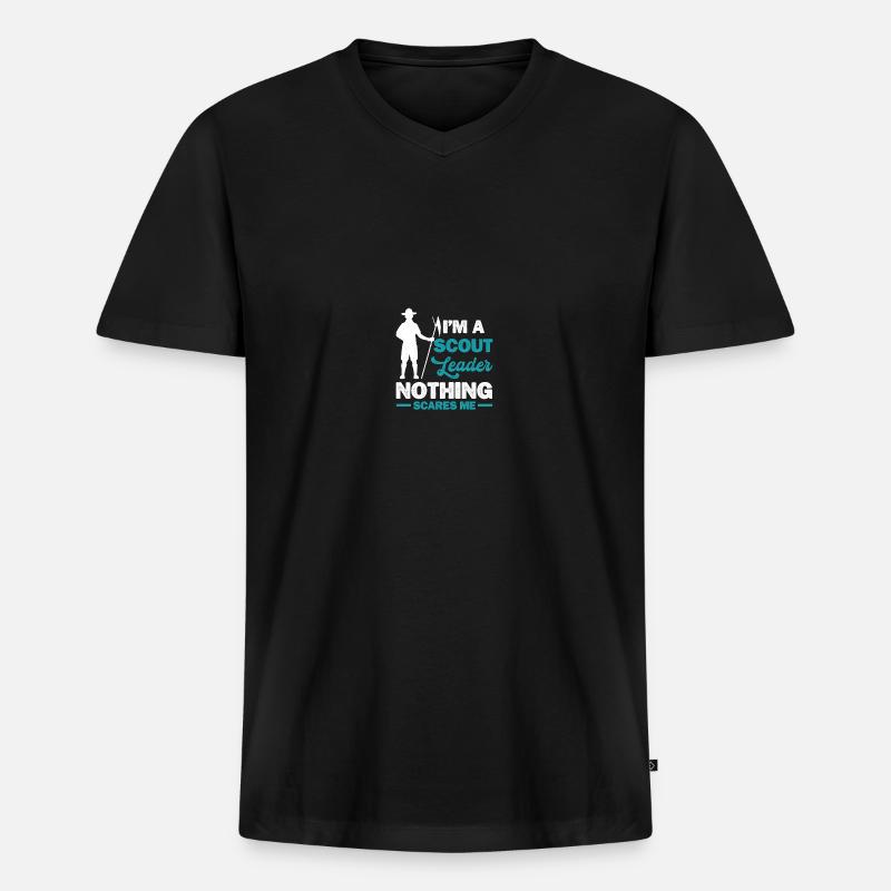 Pfadfinderführer - Männer Premium Bio T-Shirt mit V-Ausschnitt - Schwarz