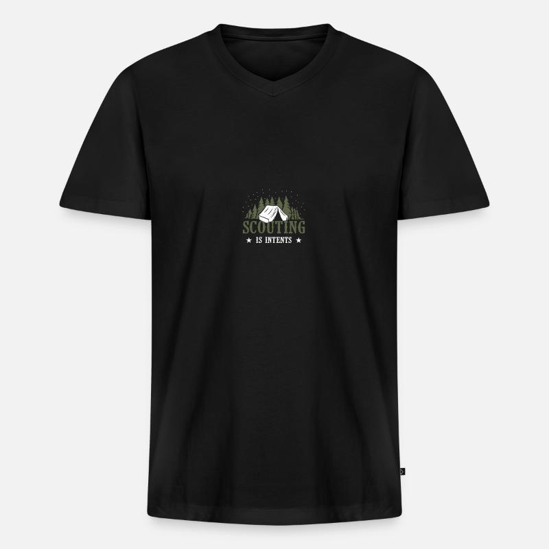 Scouting Pfadfinder - Männer Premium Bio T-Shirt mit V-Ausschnitt - Schwarz