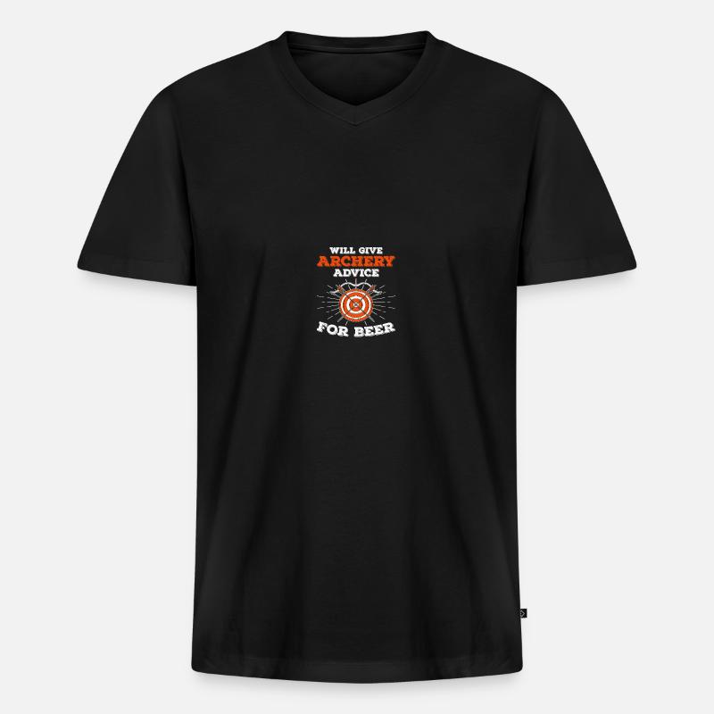 Bogenschießen-Trainer - Männer Premium Bio T-Shirt mit V-Ausschnitt - Schwarz