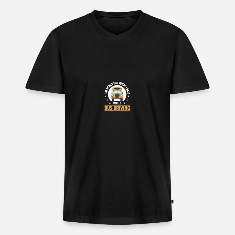 Busfahrer Schulbusfahrer - Männer Premium Bio T-Shirt mit V-Ausschnitt - Schwarz