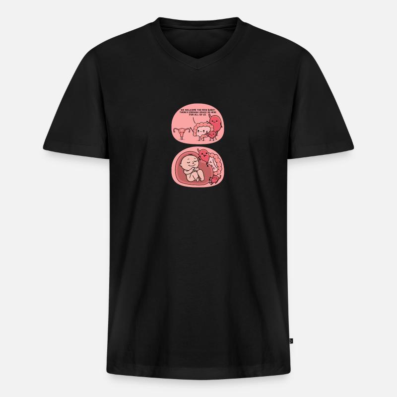Schwangerschaft Witz - Männer Premium Bio T-Shirt mit V-Ausschnitt - Schwarz