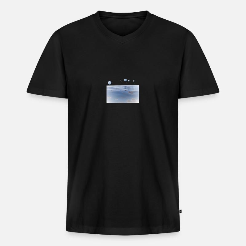 flat earth design - Männer Premium Bio T-Shirt mit V-Ausschnitt - Schwarz