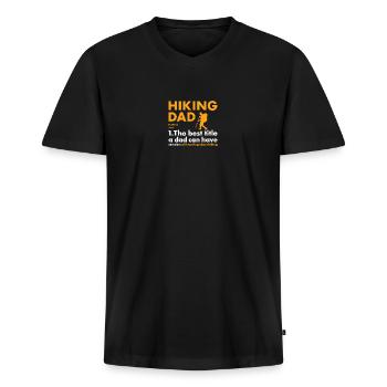 Hiker Dad Definition Hiking - Männer Premium Bio T-Shirt mit V-Ausschnitt - Schwarz - Vorne - Nico (187cm)