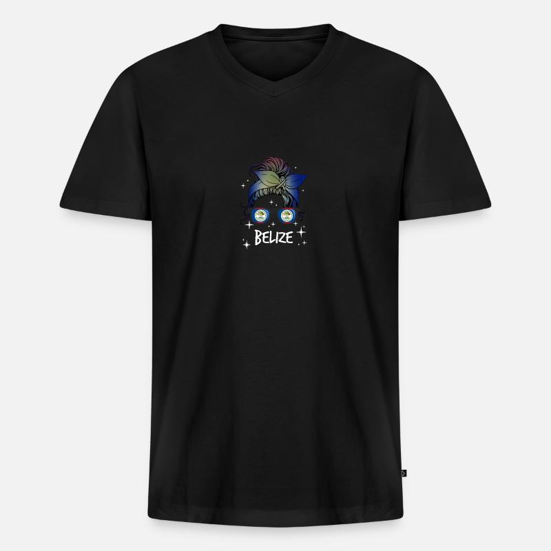 Belize - Männer Premium Bio T-Shirt mit V-Ausschnitt - Schwarz
