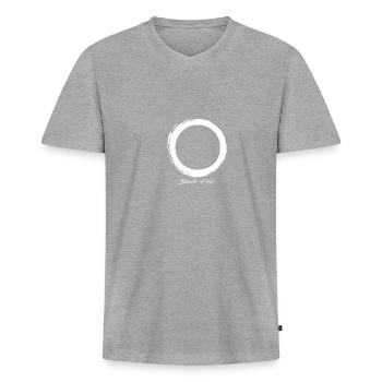 Black hole - Men's Premium Organic T-shirt with V-neck - heather grey - Front
