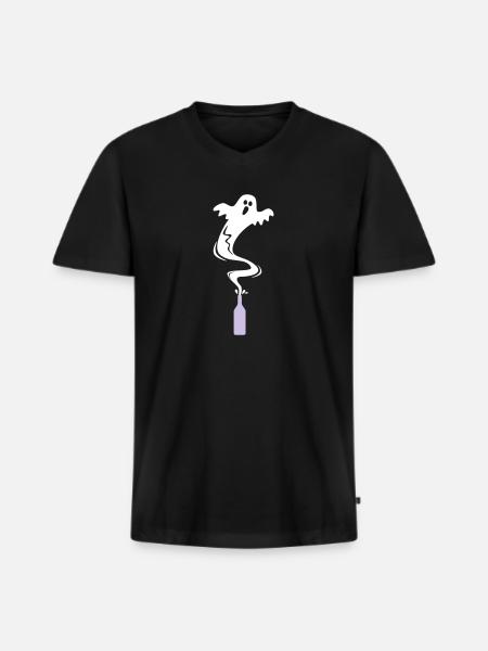 de bouteille - T-shirt encolure en V Premium bio Homme - noir