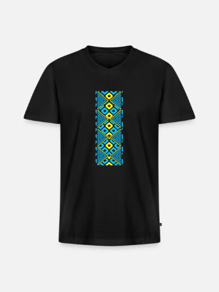 Ukraine Vyshivanka - Men's Premium Organic T-shirt with V-neck - black