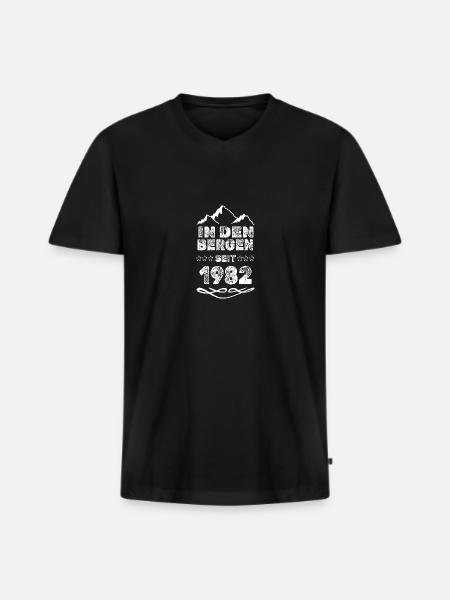 seit 1982 - Männer Premium Bio T-Shirt mit V-Ausschnitt - Schwarz