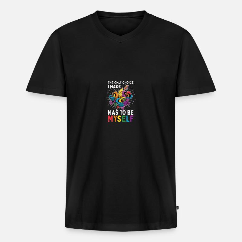 LGBT - Männer Premium Bio T-Shirt mit V-Ausschnitt - Schwarz