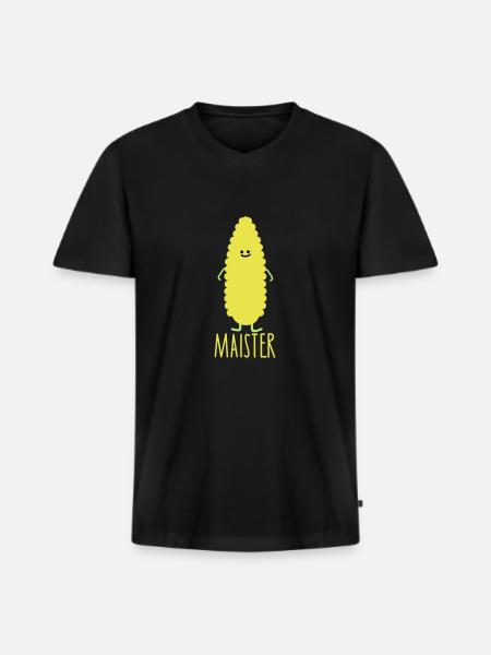 Meister - Männer Premium Bio T-Shirt mit V-Ausschnitt - Schwarz