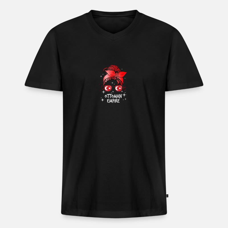 Osmanisches Reich - Männer Premium Bio T-Shirt mit V-Ausschnitt - Schwarz