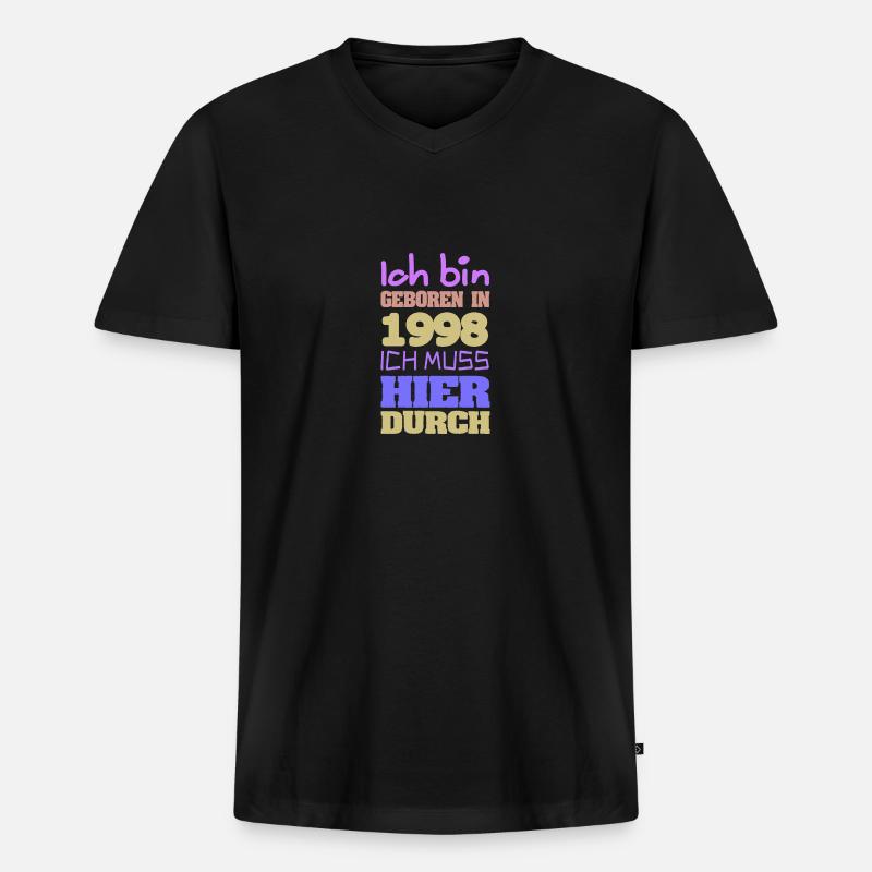 in 1998 - Männer Premium Bio T-Shirt mit V-Ausschnitt - Schwarz