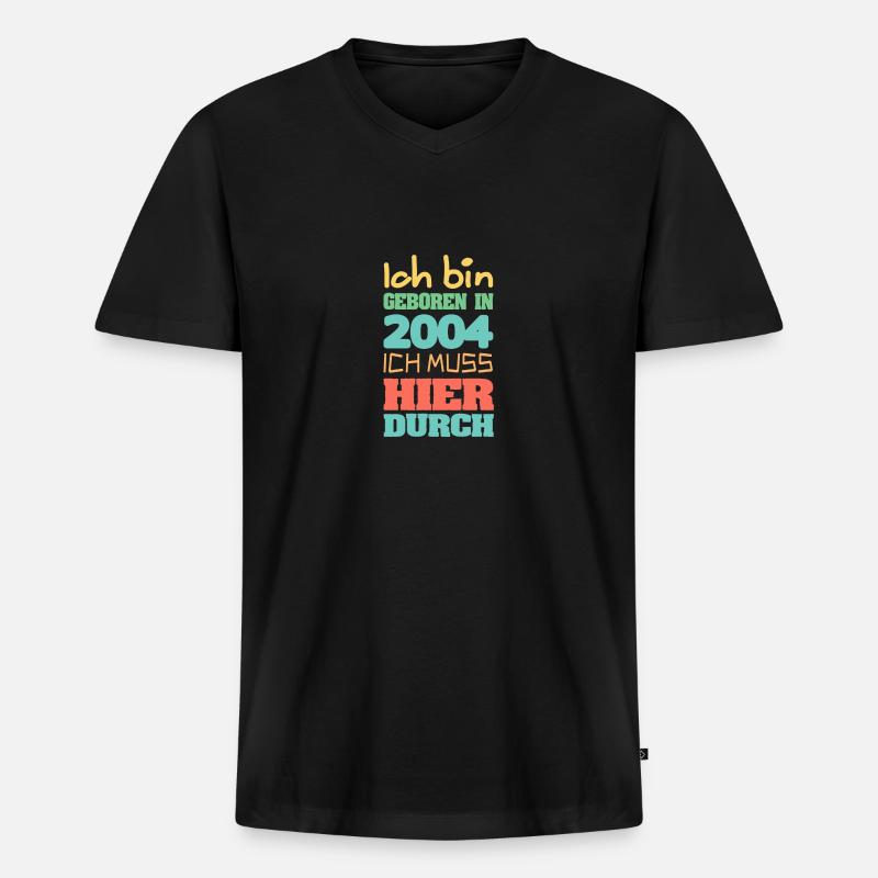 2004 - Männer Premium Bio T-Shirt mit V-Ausschnitt - Schwarz