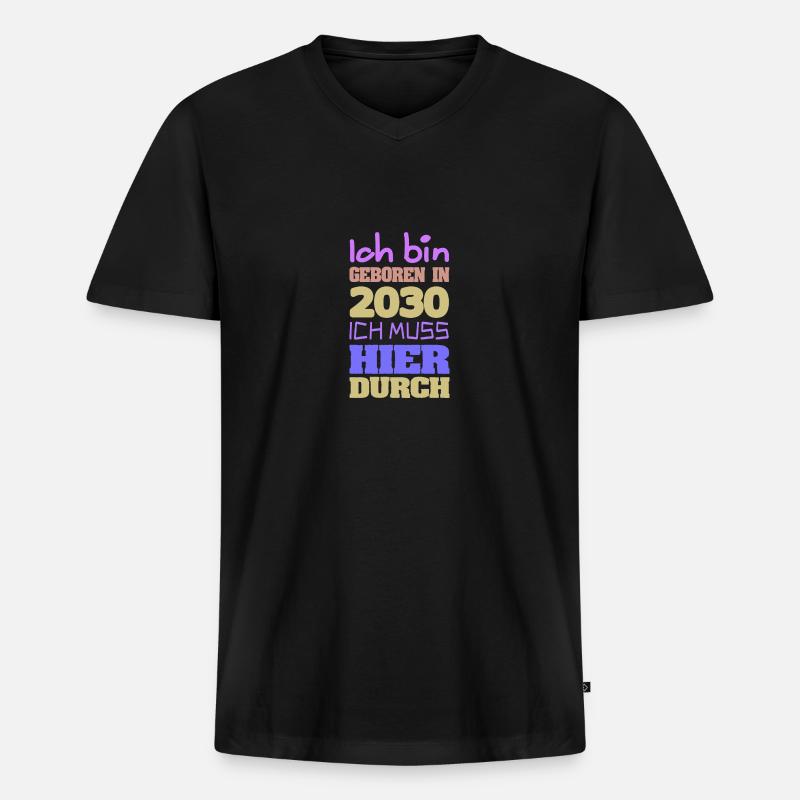 Bin 2030 - Männer Premium Bio T-Shirt mit V-Ausschnitt - Schwarz