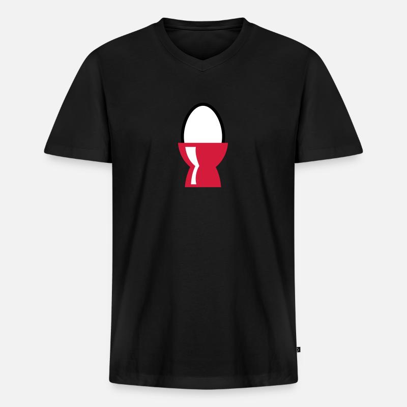 Ei - Männer Premium Bio T-Shirt mit V-Ausschnitt - Schwarz