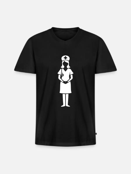 Krankenschwester Doktor - Männer Premium Bio T-Shirt mit V-Ausschnitt - Schwarz