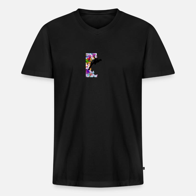 Klettern - Männer Premium Bio T-Shirt mit V-Ausschnitt - Schwarz