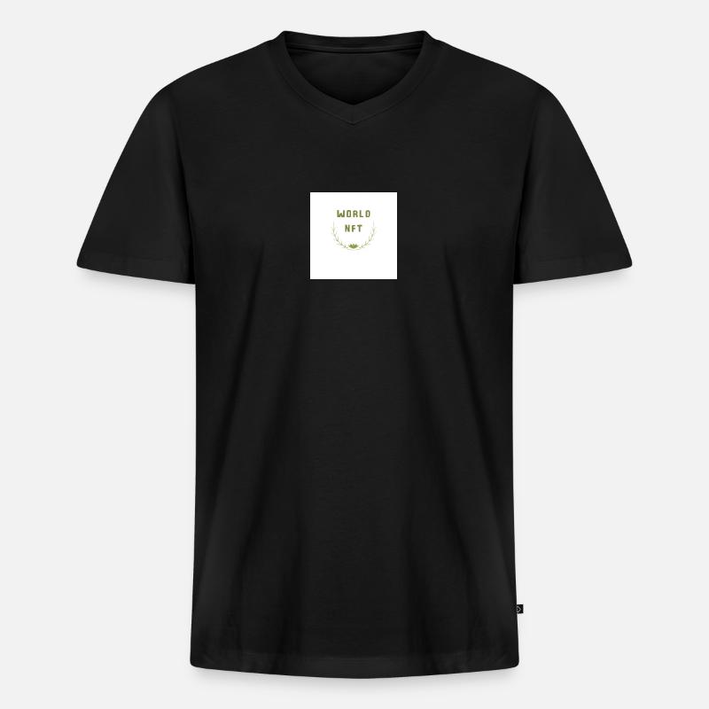 world nft - Männer Premium Bio T-Shirt mit V-Ausschnitt - Schwarz