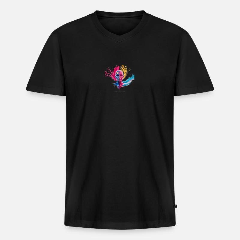 Evolve or Repeat - Männer Premium Bio T-Shirt mit V-Ausschnitt - Schwarz