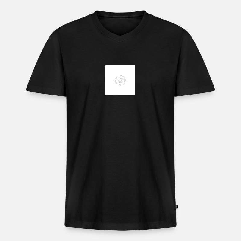 Pfote - Männer Premium Bio T-Shirt mit V-Ausschnitt - Schwarz