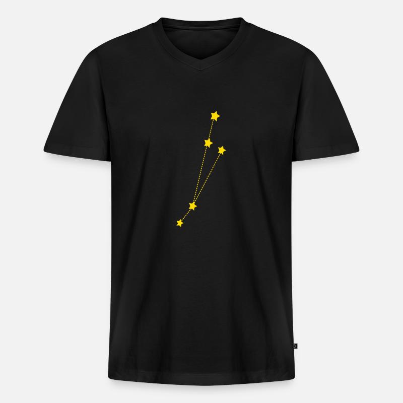 Sternzeichen Widder - Männer Premium Bio T-Shirt mit V-Ausschnitt - Schwarz