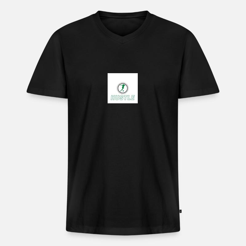 Hustle grün - Männer Premium Bio T-Shirt mit V-Ausschnitt - Schwarz