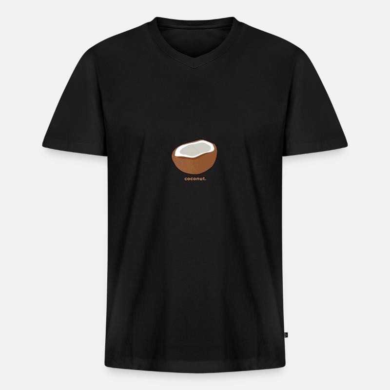 Kokosnuss | Kokos - Männer Premium Bio T-Shirt mit V-Ausschnitt - Schwarz