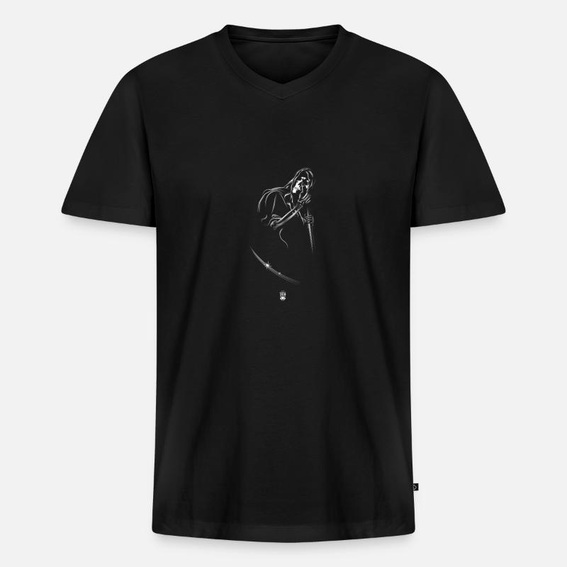 Döden - Männer Premium Bio T-Shirt mit V-Ausschnitt - Schwarz