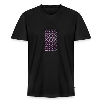 2009 - Men's Premium Organic T-shirt with V-neck - black - Front - Nico (187cm)
