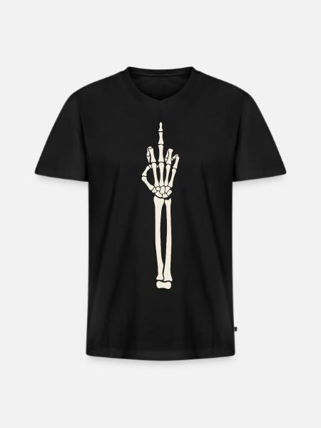 Fuck Halloween - Männer Premium Bio T-Shirt mit V-Ausschnitt - Schwarz