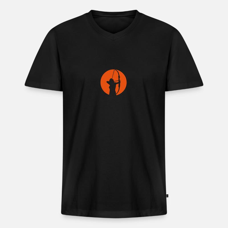 Bogenschießen Bogenschießen Logo bogenschieben3 - Männer Premium Bio T-Shirt mit V-Ausschnitt - Schwarz