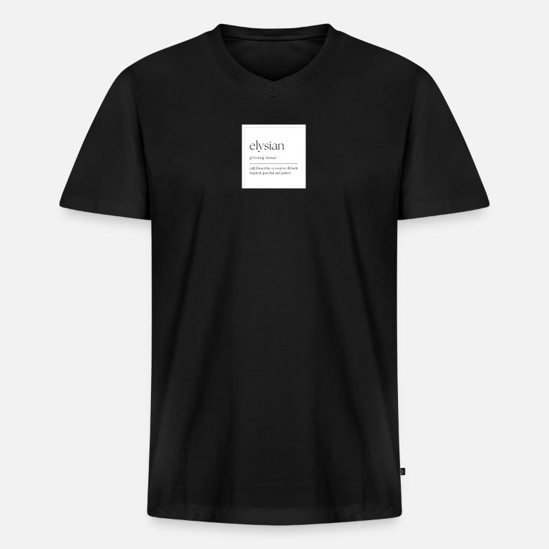 Elysian Elegance Typografie - Männer Premium Bio T-Shirt mit V-Ausschnitt - Schwarz