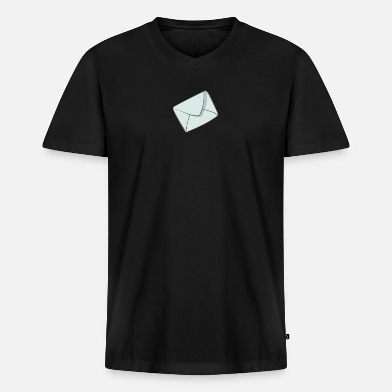Brief - Männer Premium Bio T-Shirt mit V-Ausschnitt - Schwarz
