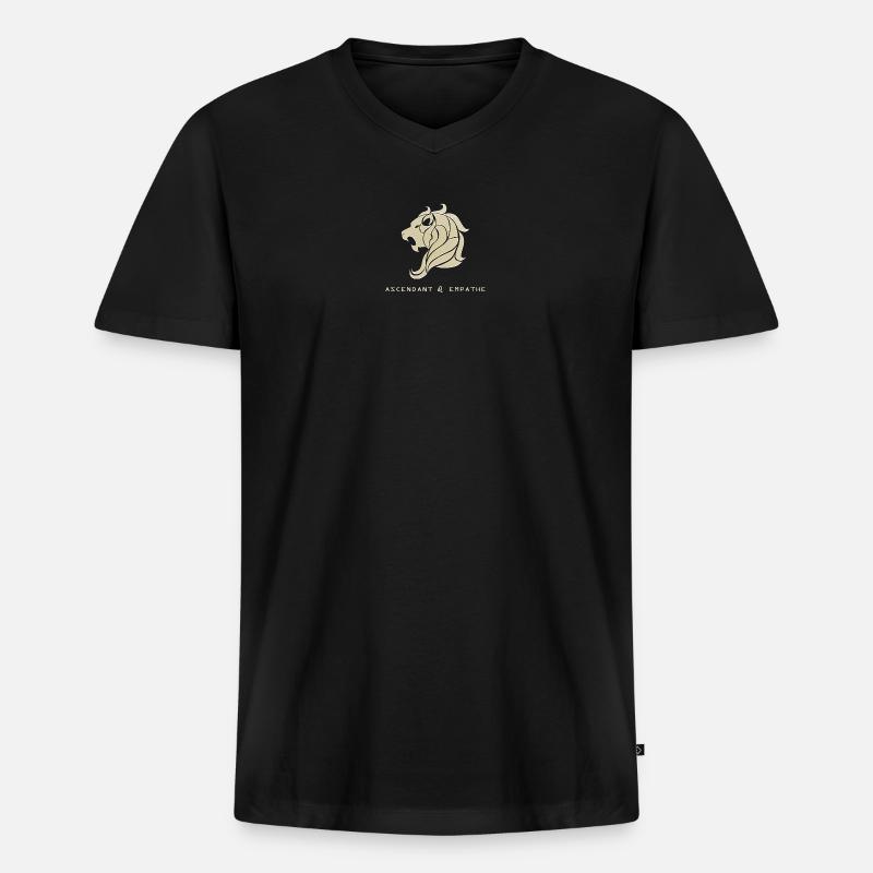 Löwe - Männer Premium Bio T-Shirt mit V-Ausschnitt - Schwarz