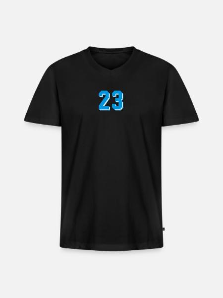 dreiundzwanzig - T-shirt encolure en V Premium bio Homme - noir