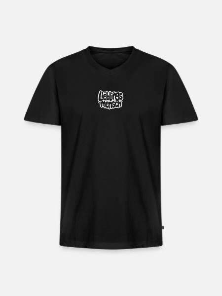 Lieblingsmensch Bubble Typografie - Männer Premium Bio T-Shirt mit V-Ausschnitt - Schwarz